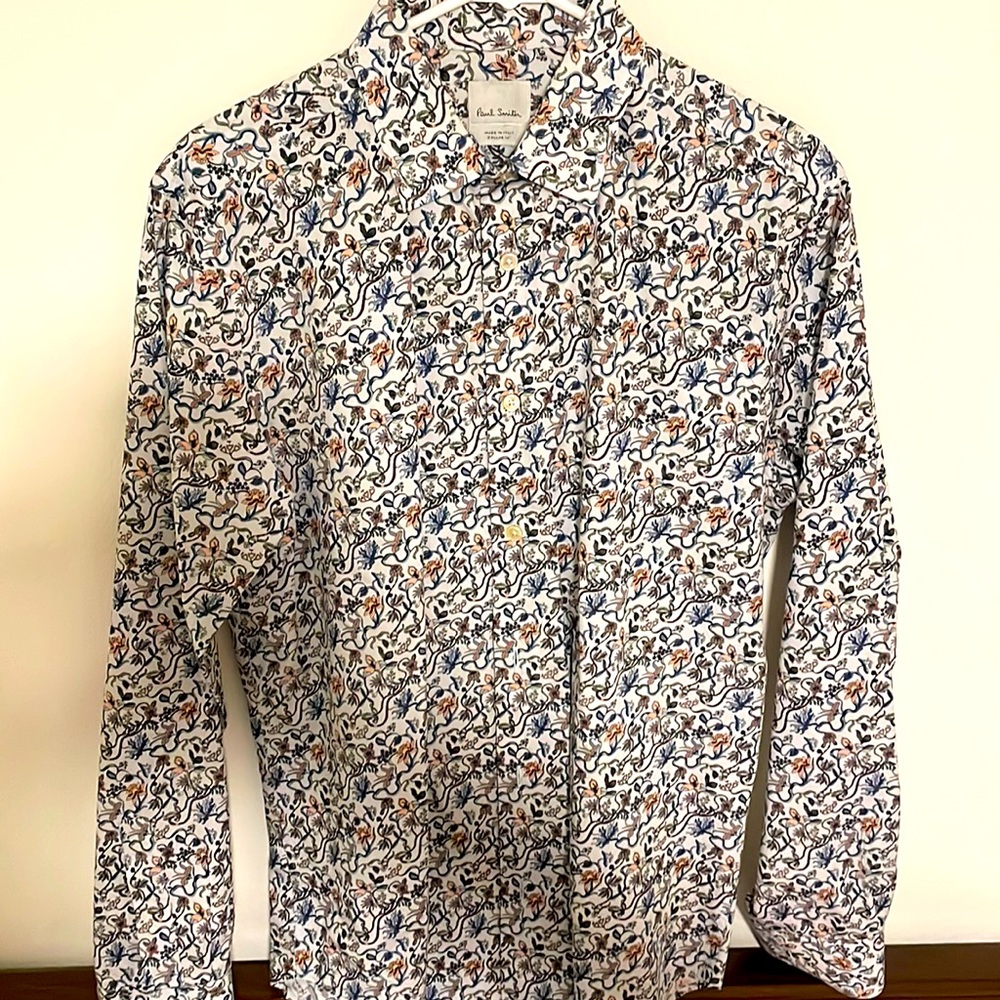 Paul Smith Flower Print 16 collar short